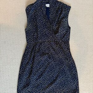 Molly Bracken Navy and Yellow Midi Dress with pockets